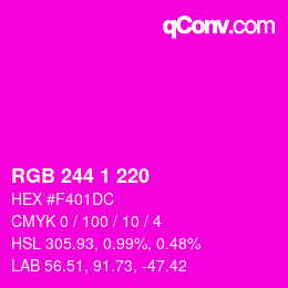 Color code: RGB 244 1 220 | qconv.com