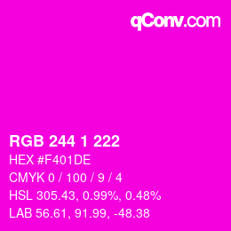 カラーコード: RGB 244 1 222 | qconv.com