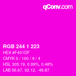 Color code: RGB 244 1 223 | qconv.com