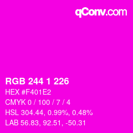 カラーコード: RGB 244 1 226 | qconv.com