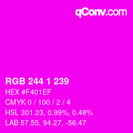 カラーコード: RGB 244 1 239 | qconv.com