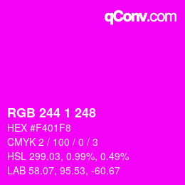 Color code: RGB 244 1 248 | qconv.com
