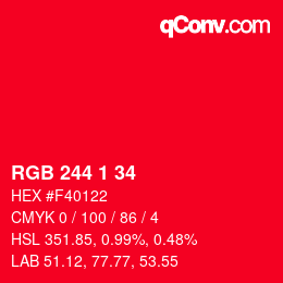Color code: RGB 244 1 34 | qconv.com