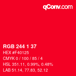 カラーコード: RGB 244 1 37 | qconv.com