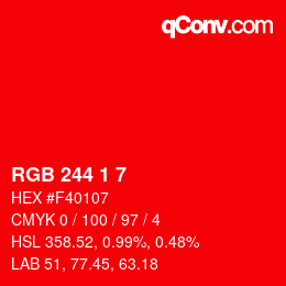 Color code: RGB 244 1 7 | qconv.com