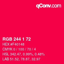 Farbcode: RGB 244 1 72 | qconv.com