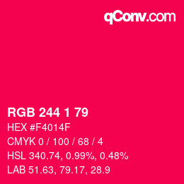 カラーコード: RGB 244 1 79 | qconv.com
