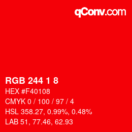 Farbcode: RGB 244 1 8 | qconv.com