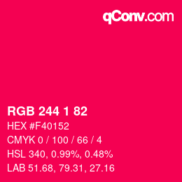 Color code: RGB 244 1 82 | qconv.com