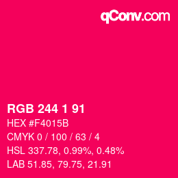 Color code: RGB 244 1 91 | qconv.com