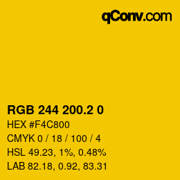 カラーコード: RGB 244 200.2 0 | qconv.com