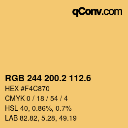 カラーコード: RGB 244 200.2 112.6 | qconv.com
