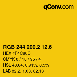 カラーコード: RGB 244 200.2 12.6 | qconv.com