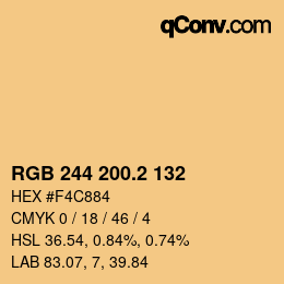 カラーコード: RGB 244 200.2 132 | qconv.com