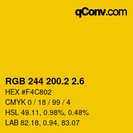 カラーコード: RGB 244 200.2 2.6 | qconv.com