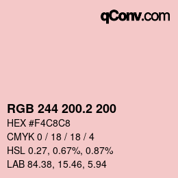 カラーコード: RGB 244 200.2 200 | qconv.com