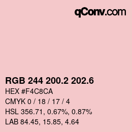 カラーコード: RGB 244 200.2 202.6 | qconv.com
