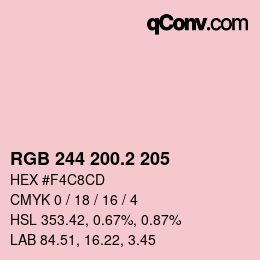 カラーコード: RGB 244 200.2 205 | qconv.com