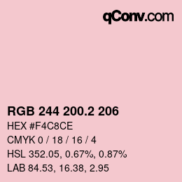 カラーコード: RGB 244 200.2 206 | qconv.com