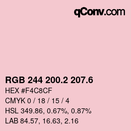 カラーコード: RGB 244 200.2 207.6 | qconv.com
