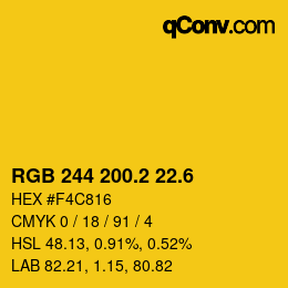 カラーコード: RGB 244 200.2 22.6 | qconv.com