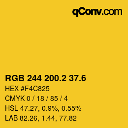 カラーコード: RGB 244 200.2 37.6 | qconv.com