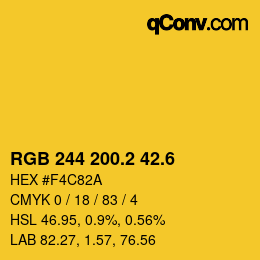 カラーコード: RGB 244 200.2 42.6 | qconv.com