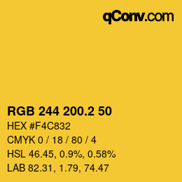 カラーコード: RGB 244 200.2 50 | qconv.com