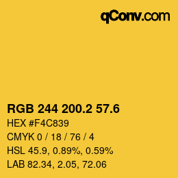 カラーコード: RGB 244 200.2 57.6 | qconv.com