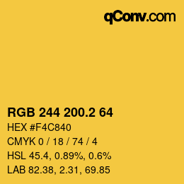 カラーコード: RGB 244 200.2 64 | qconv.com