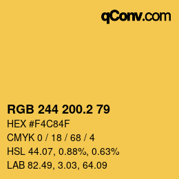 カラーコード: RGB 244 200.2 79 | qconv.com