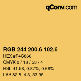 カラーコード: RGB 244 200.6 102.6 | qconv.com