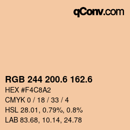 カラーコード: RGB 244 200.6 162.6 | qconv.com