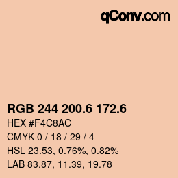 カラーコード: RGB 244 200.6 172.6 | qconv.com
