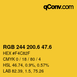カラーコード: RGB 244 200.6 47.6 | qconv.com
