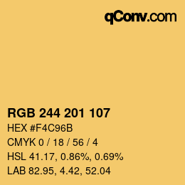 Color code: RGB 244 201 107 | qconv.com