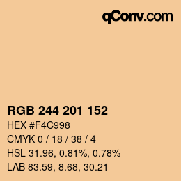 Color code: RGB 244 201 152 | qconv.com