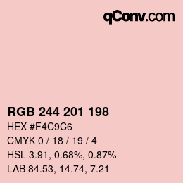 Color code: RGB 244 201 198 | qconv.com