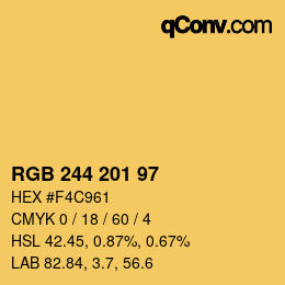 Color code: RGB 244 201 97 | qconv.com