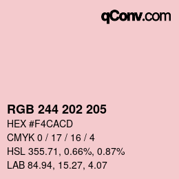 Farbcode: RGB 244 202 205 | qconv.com