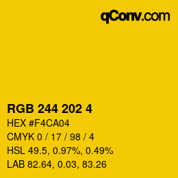 カラーコード: RGB 244 202 4 | qconv.com