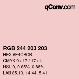カラーコード: RGB 244 203 203 | qconv.com