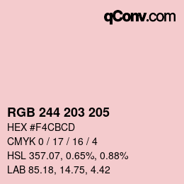 Code couleur: RGB 244 203 205 | qconv.com