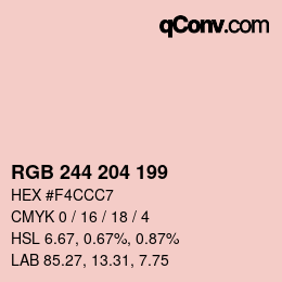 Color code: RGB 244 204 199 | qconv.com