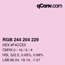 カラーコード: RGB 244 204 229 | qconv.com