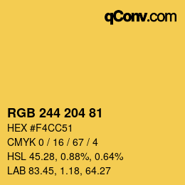Color code: RGB 244 204 81 | qconv.com