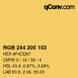 Color code: RGB 244 205 103 | qconv.com