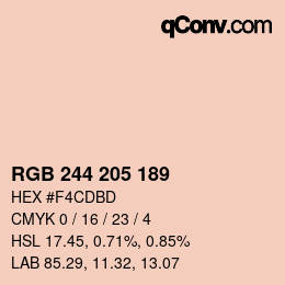 Farbcode: RGB 244 205 189 | qconv.com