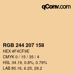 Color code: RGB 244 207 158 | qconv.com