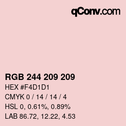 Color code: RGB 244 209 209 | qconv.com